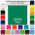 22"x22" Blank Solid Teal Imported 100% Cotton Bandanna